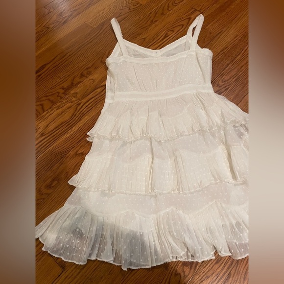 Maje White Ruffle Dress Size 2/Medium - Picture 6 of 9